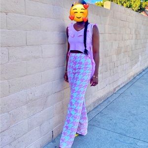 Blithe dog tooth print Barbie look pants